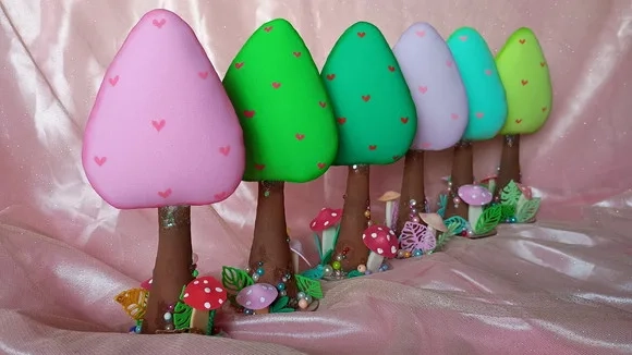 Kit 20 Árvores Enfeite Festa Infantil Bosque Encantado