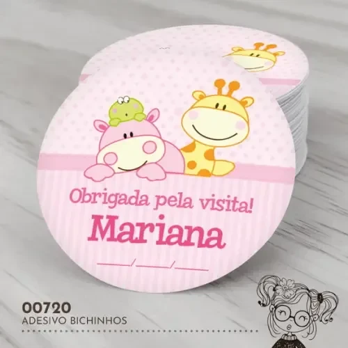 Adesivo Redondo Bichinhos - 00720