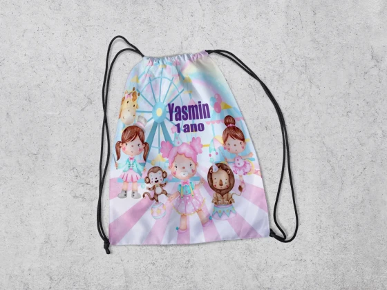 Mochilinha Personalizada Circo Rosa