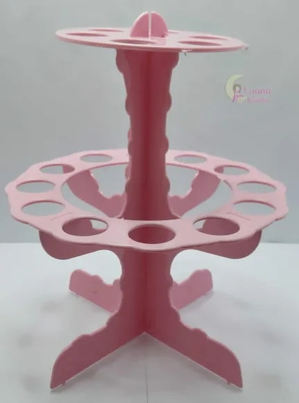 Suporte Rosa para Tubetes de plástico c/18 cavidades-1 unid