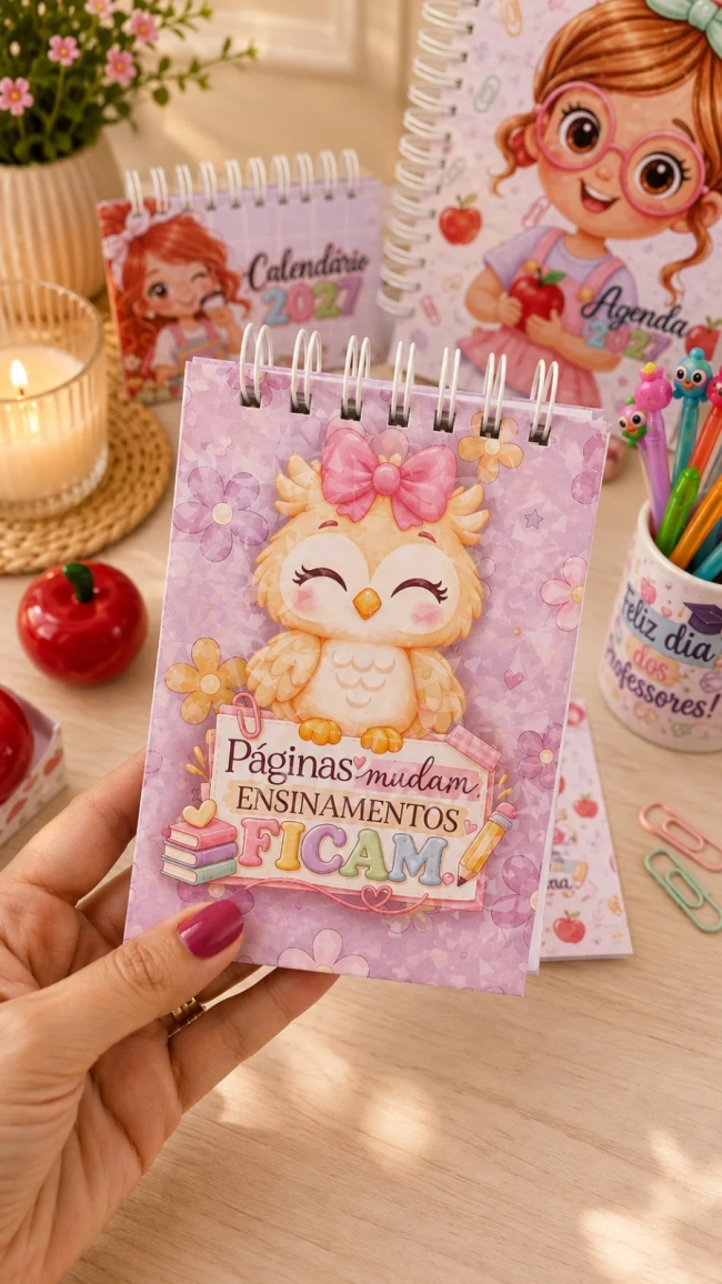 Bloco de Notas Professores Personalizado 11x15cm- Capa dura Dia dos Professores
