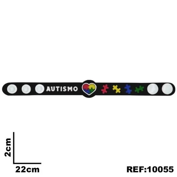 Pulseiras Modelo Autismo 19cm Pacote com 3 Unidades