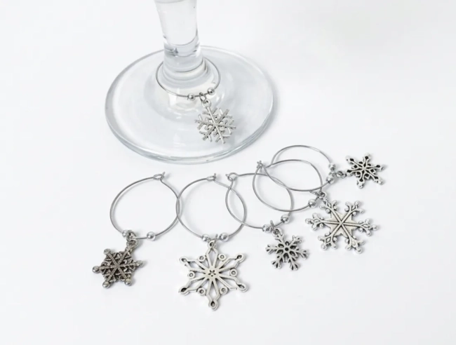 Kit Marcador De Taças Flocos (Escolha O Modelo) Natal / Ano Novo