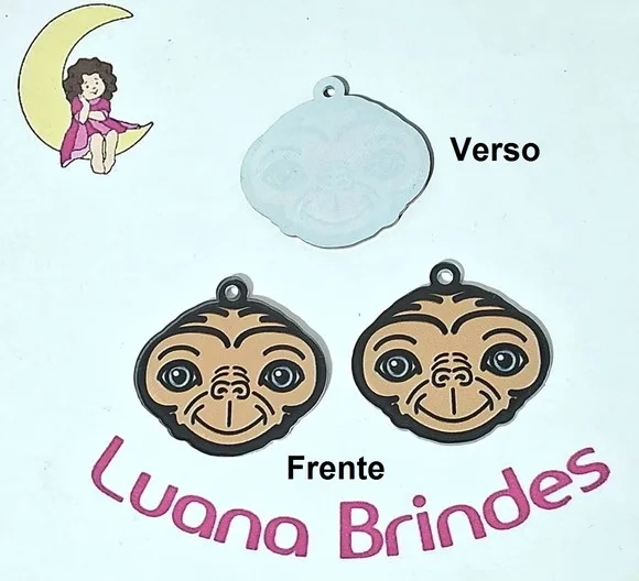 Pingente Et Acrilico Impresso 4cm Pacotes com 10 Unidades