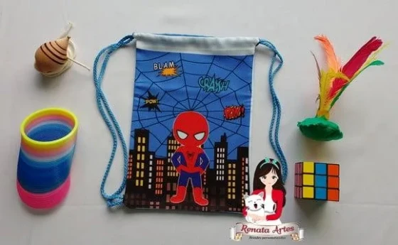 Mochila Brinquedos Retrô Tema Homem Aranha Baby