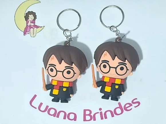 Chaveiro Harry Potter 3d Emborrachado 6cm 2 Unidades