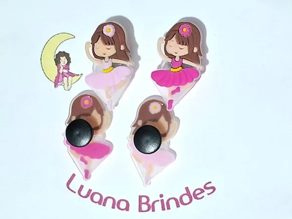 Pins de Crocs Bailarinas Emborrachado Pacote com 6 Unidades