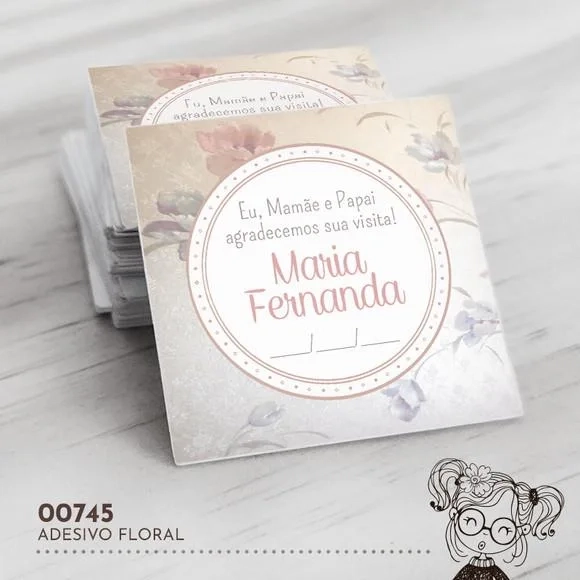 Adesivo Quadrado Floral - 00745