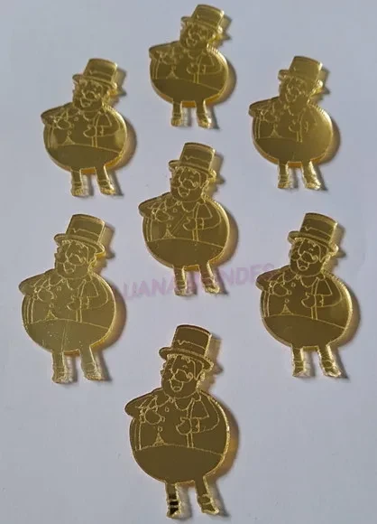 Aplique do Bita em Acrílico Espelhado Dourado-pct c/5 unid