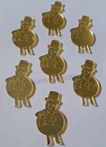 Aplique do Bita em Acrílico Espelhado Dourado-pct c/5 unid