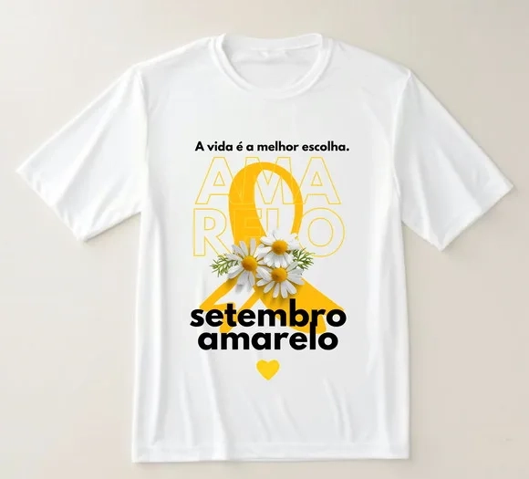 Camiseta Setembro Amarelo a Vida É a Melhor Escolha