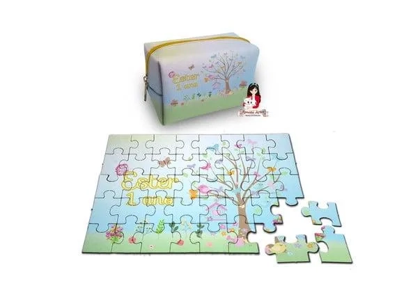 Necessaire Box com Quebra Cabeças Jardim