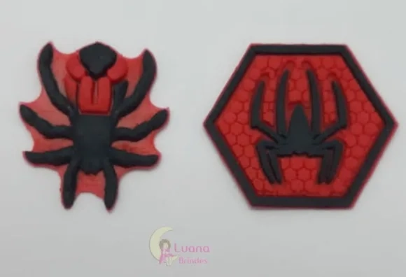 Apliques Símbolos Homem Aranha de Borracha - Pct C/6 Unid