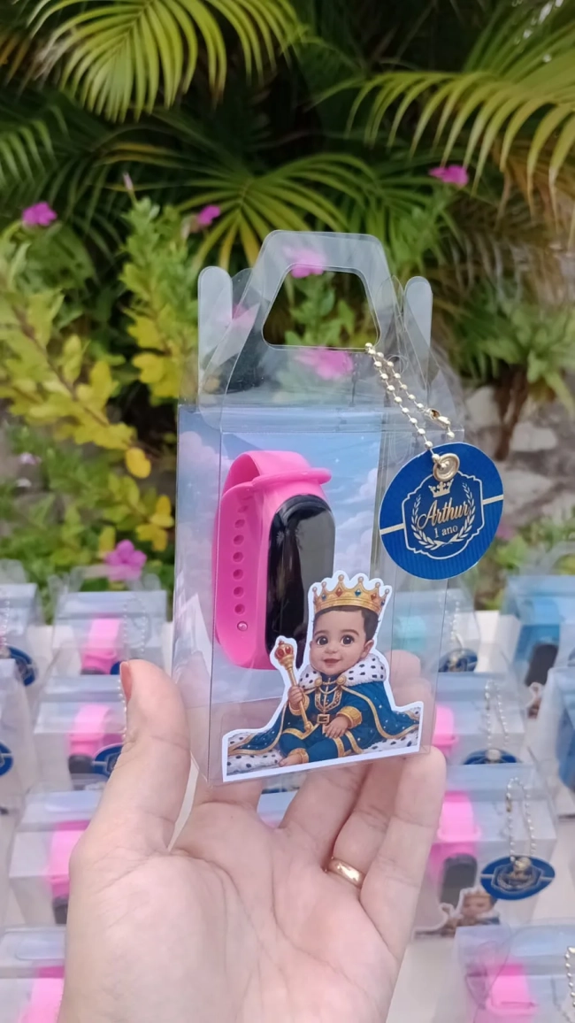 Relógio Digital Personalizado Festa Príncipe Realeza