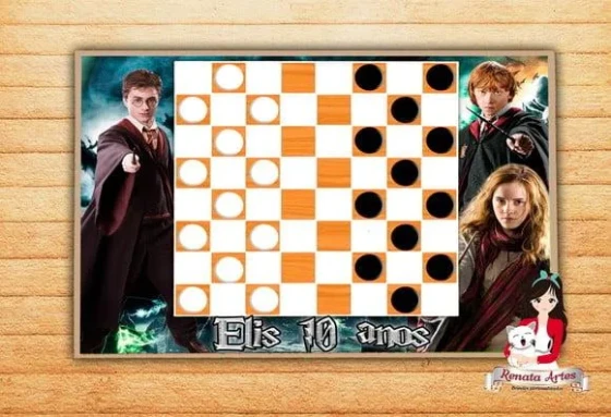 Jogo de Damas Personalizado Harry Potter
