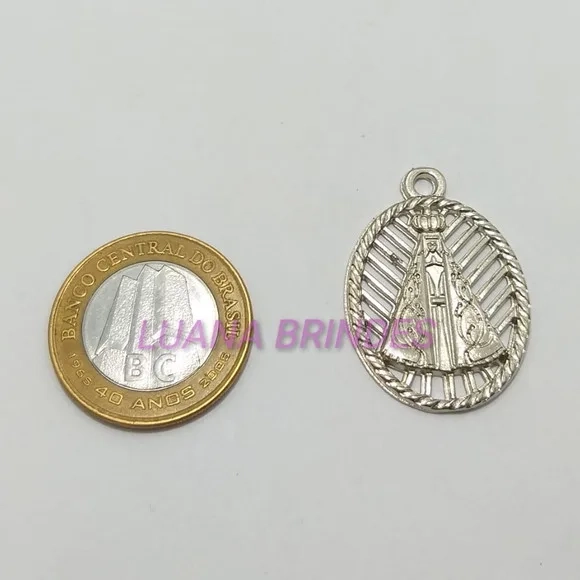 Medalha de Nossa Senhora Aparecida Prata de 3,6 cm