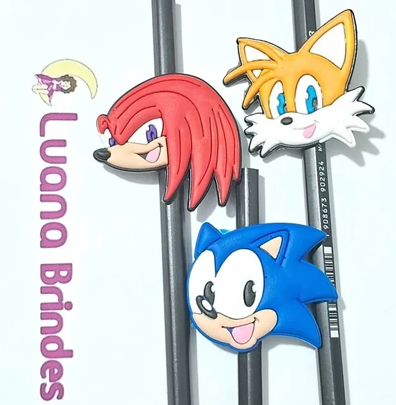 Lápis C/com Turma do Sonic Emborrachado Pacotes com 6 Unidad