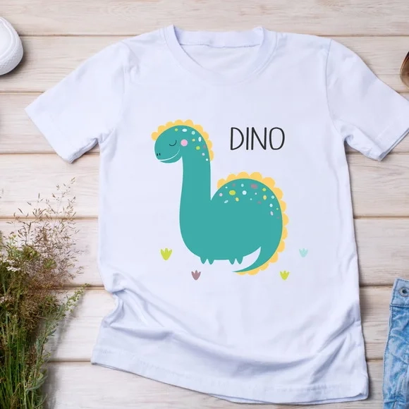 Camiseta Dino Infantil - Braquiossauro Fofo
