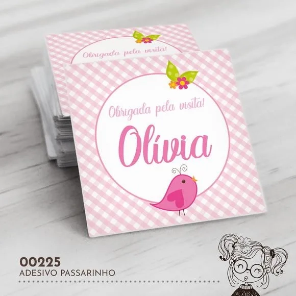 Adesivo Quadrado Passarinho - 00225