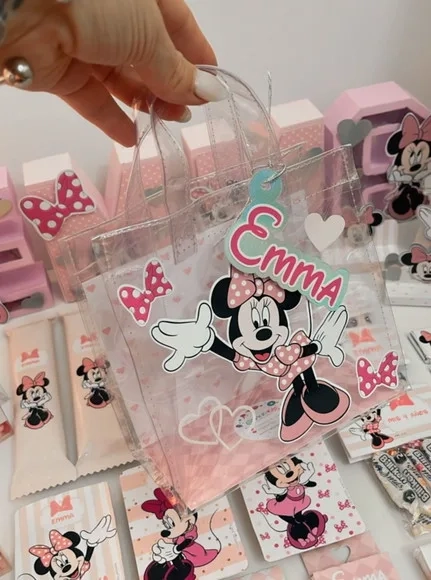 Sacolinha Transparente Luxo Festa Infantil Personalizada