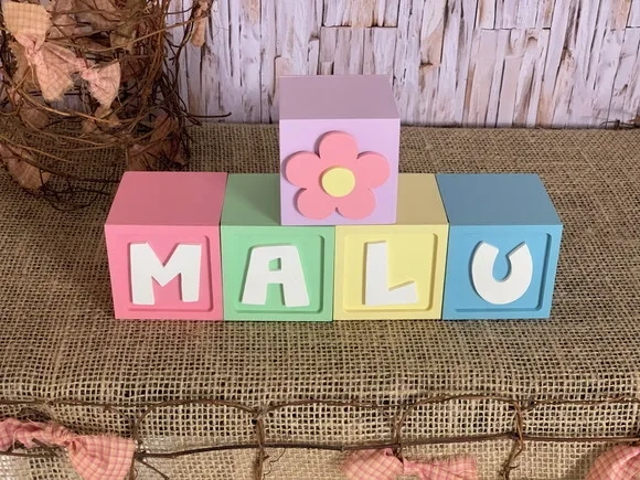 Candy Colors - Cubos 6x6cm Ts Flor - Decoração Bebê