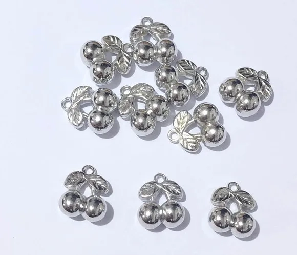Pingente Cereja Abs 2,2cm Pacotes com 20 Unidades
