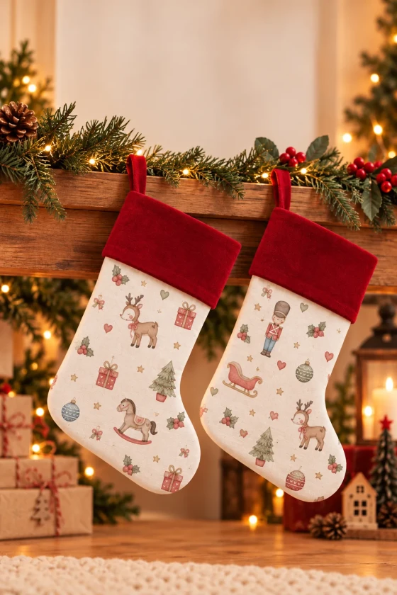Meia de Natal Decorativa