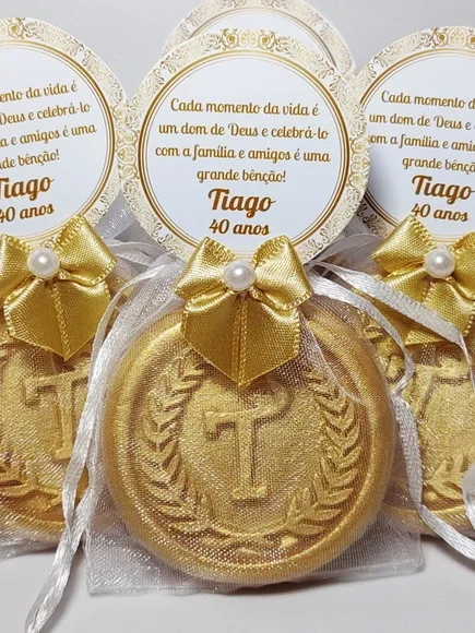 Lembrancinha 40 Anos, Sabonete Letra Inicial Personalizada
