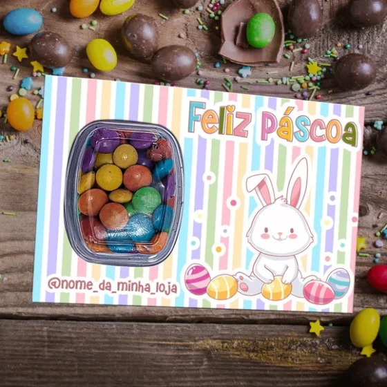 Cartão de Páscoa Blister com Confete Coelho