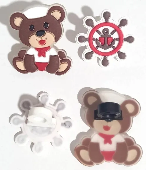 Ponteira P/lápis Urso Marinheiro Variados- 6 Unidades
