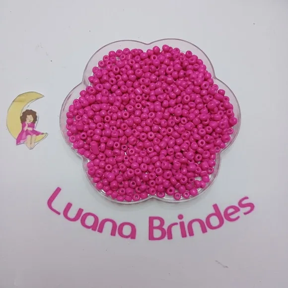 Miçanga Acrílica Pink 6mm Pacote 60 Gramas