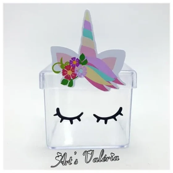Caixinha de Acrílico Unicórnio - 5cm