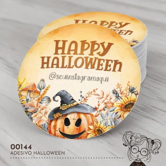 Adesivo Redondo Halloween - 00144