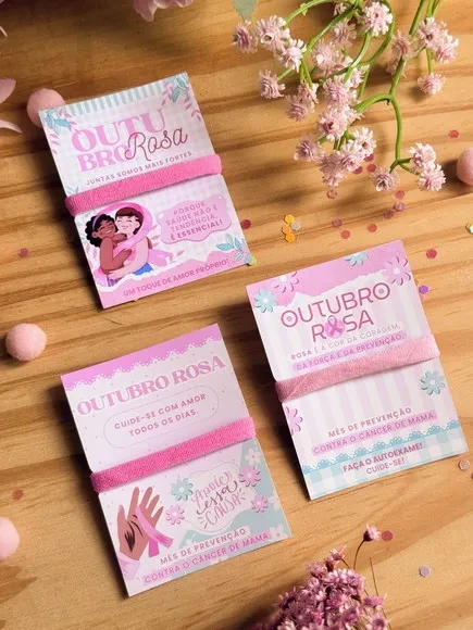 Card com Mini Lixa Outubro Rosa