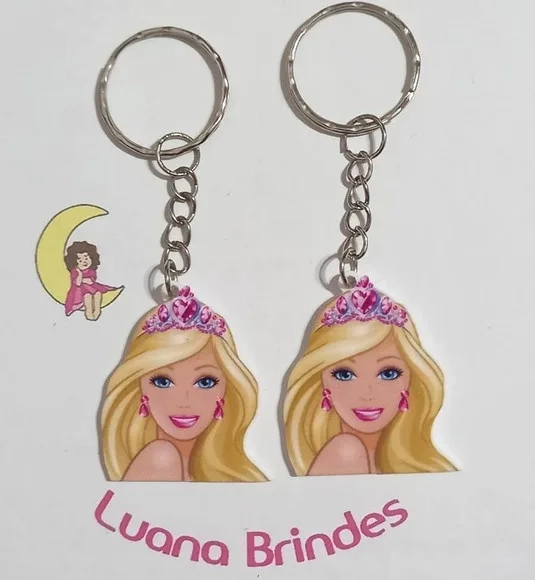 Chaveiro Barbie em Acrilico Uv- 5 Unidades