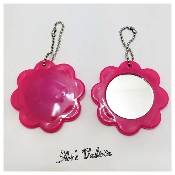 Kit Espelho Flor e Brilho Labial Personalizado Colorido
