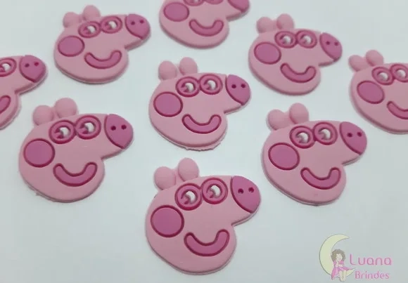 Aplique Personagem Animado de borracha - pct c/7 unidades