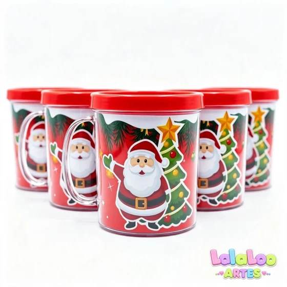 Caneca Natalina Papai Noel | Lembrancinha Presente de Natal | Brinde de Natal
