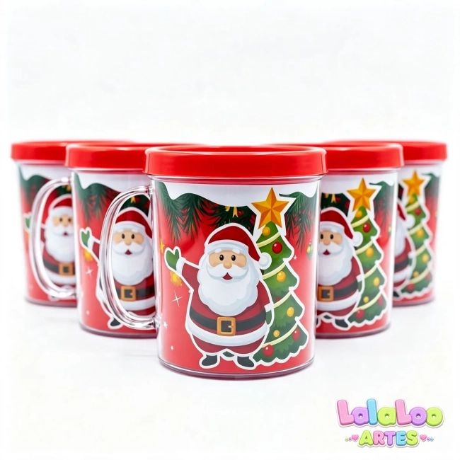 Caneca Natalina Papai Noel | Lembrancinha Presente de Natal | Brinde de Natal