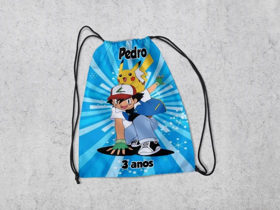 Mochilinha Personalizada para lembrancinhas Pokemon