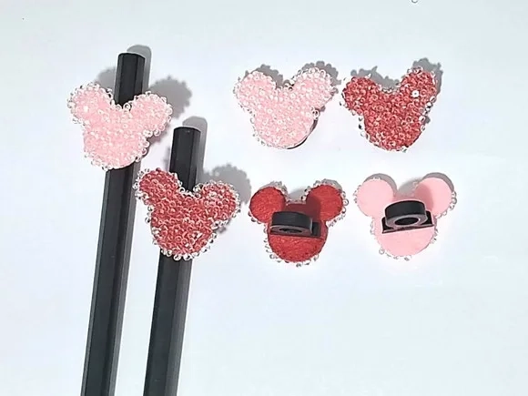 Ponteira P/lápis Minnie Eva com Pedrinhas Pacote C/6 Peças