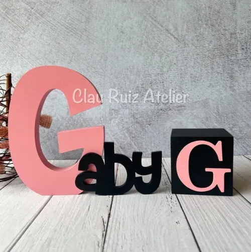 Nomes em mdf Linha 18cm m + Cubo - Bebê e Infantil