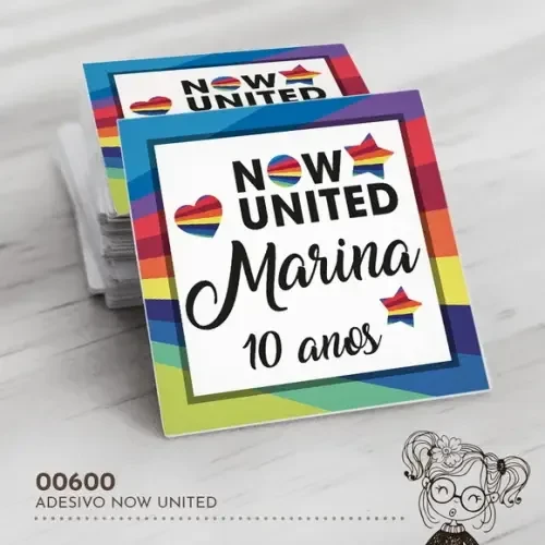 Adesivo Quadrado Now United - 00600
