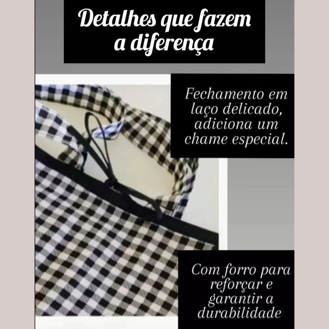 Bolsa em tecido estilo Ecobag - Xadrez