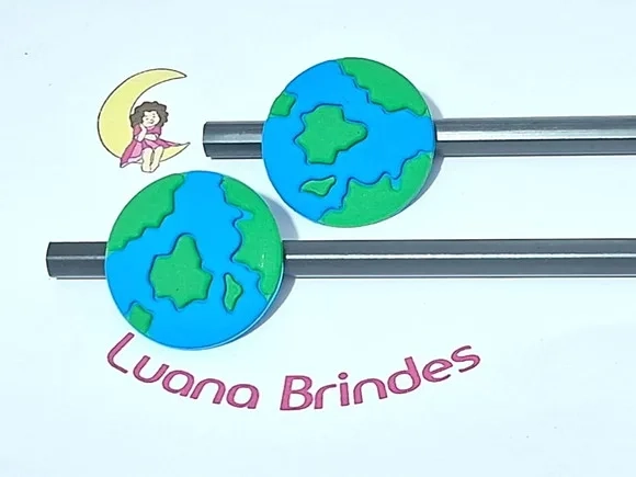 Lápis C/ponteira Planeta Emborrachado Pacote com 6 Unidades