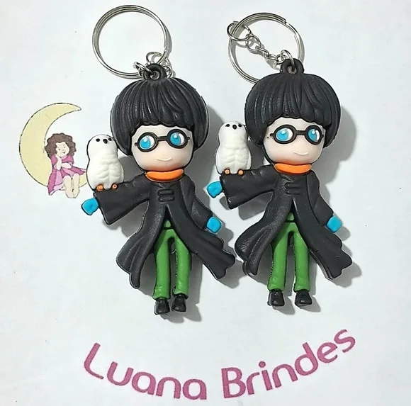 Chaveiro Harry Potter 6,5cm Emborrachado 2 Unidades