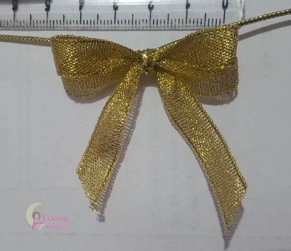 Lacinhos Dourados para Lembrancinhas - 5cm - pct c/8 unid