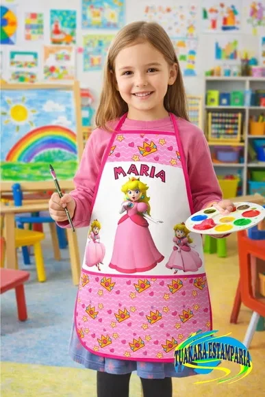 Avental Personalizado Princesa Peach