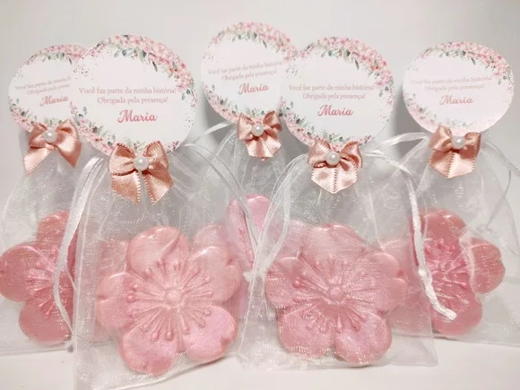 Lembrancinha Aniversário 70 Anos: Sabonete Flor de Cerejeira