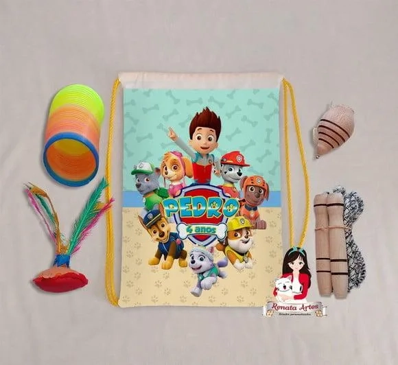 Mochila Boa Infância Tema Patrulha Canina Cores Candy